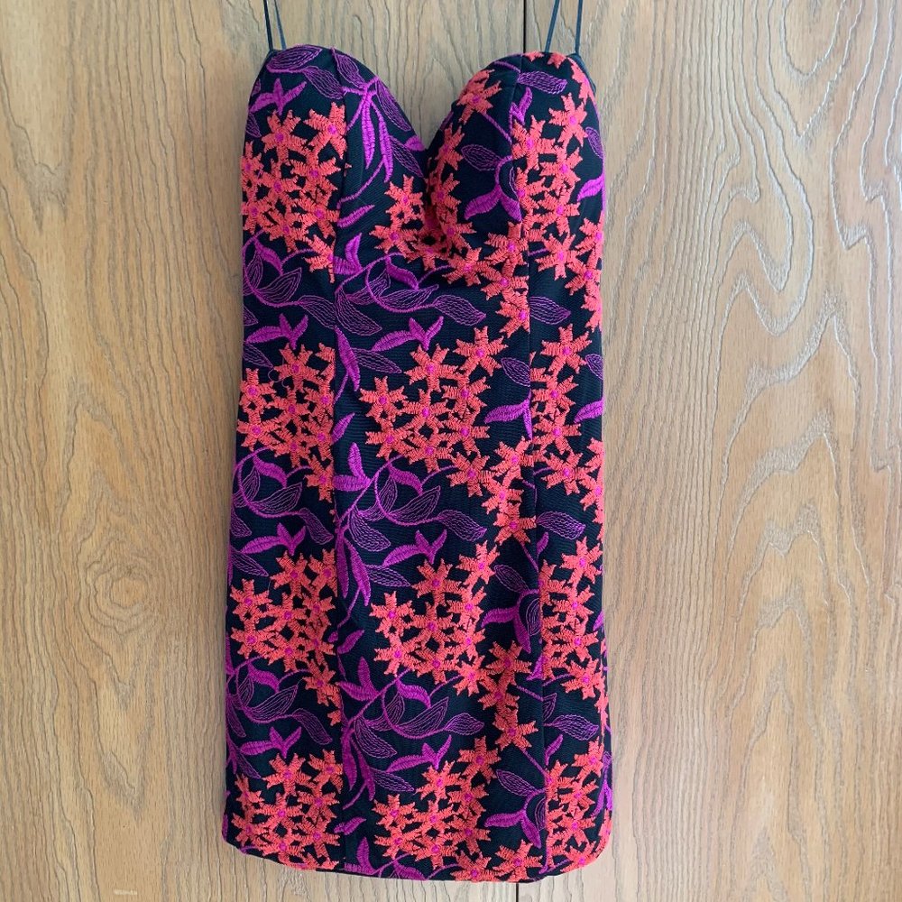 NWT Guess floral strapless mini cocktail dress XXS